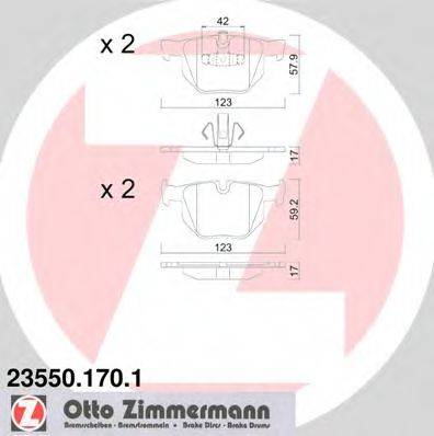 ZIMMERMANN 23550 Комплект гальмівних колодок, дискове гальмо