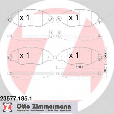 ZIMMERMANN 23577 Комплект гальмівних колодок, дискове гальмо