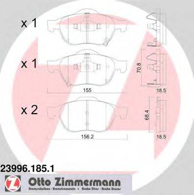 ZIMMERMANN 24009 Комплект гальмівних колодок, дискове гальмо