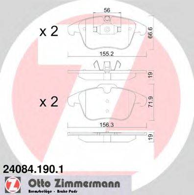 ZIMMERMANN 24084 Комплект гальмівних колодок, дискове гальмо