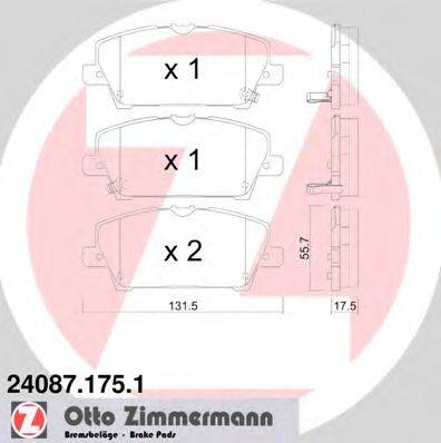 ZIMMERMANN 24087 Комплект гальмівних колодок, дискове гальмо