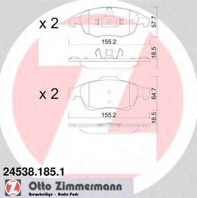 ZIMMERMANN 24539 Комплект гальмівних колодок, дискове гальмо