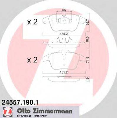 ZIMMERMANN 24558 Комплект гальмівних колодок, дискове гальмо