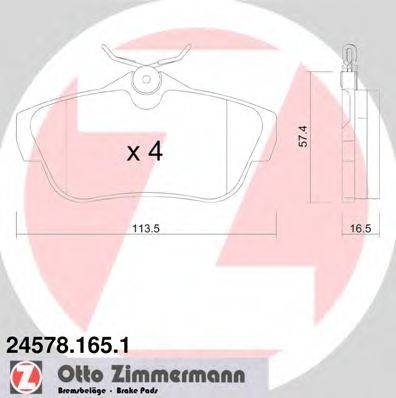 ZIMMERMANN 24578 Комплект гальмівних колодок, дискове гальмо