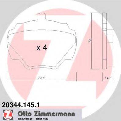 ZIMMERMANN 21237 Комплект гальмівних колодок, дискове гальмо