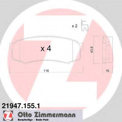 ZIMMERMANN 21947 Комплект гальмівних колодок, дискове гальмо