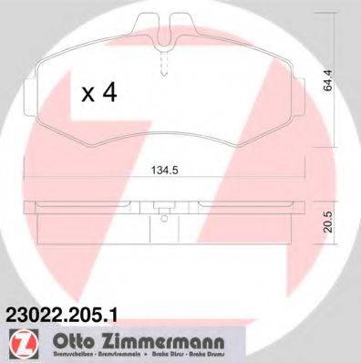 ZIMMERMANN 23022 Комплект гальмівних колодок, дискове гальмо