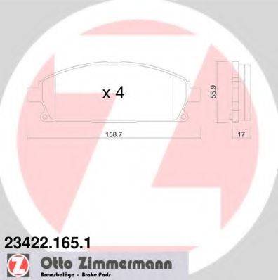 ZIMMERMANN 23422 Комплект гальмівних колодок, дискове гальмо