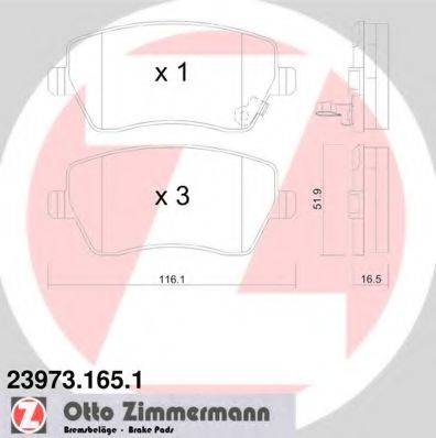 ZIMMERMANN 23973 Комплект гальмівних колодок, дискове гальмо