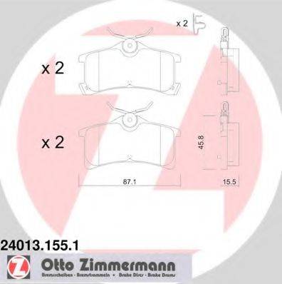 ZIMMERMANN 24020 Комплект гальмівних колодок, дискове гальмо
