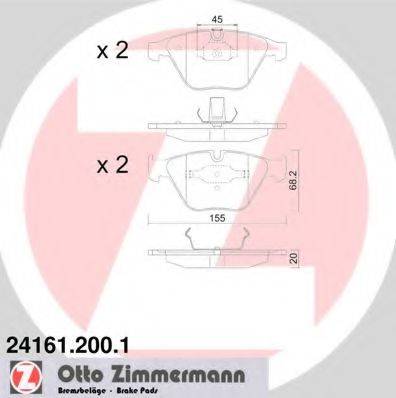 ZIMMERMANN 24161 Комплект гальмівних колодок, дискове гальмо