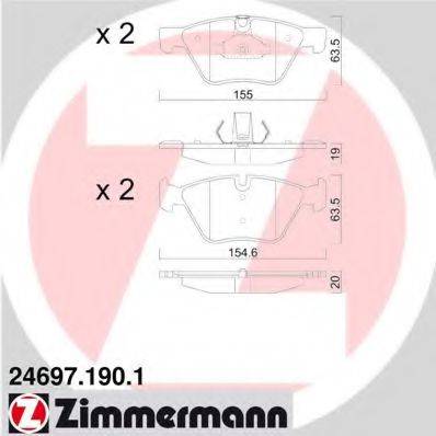 ZIMMERMANN 23697 Комплект гальмівних колодок, дискове гальмо