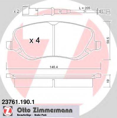 ZIMMERMANN 23810 Комплект гальмівних колодок, дискове гальмо