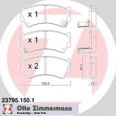 ZIMMERMANN 23797 Комплект гальмівних колодок, дискове гальмо