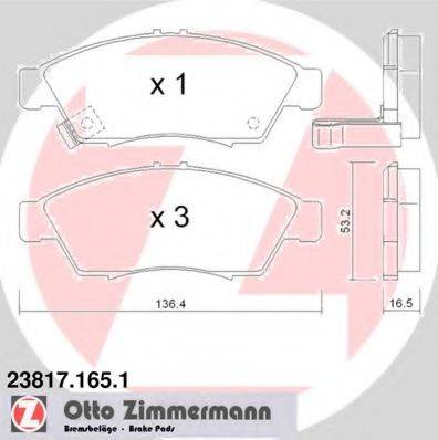 ZIMMERMANN 24034 Комплект гальмівних колодок, дискове гальмо