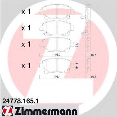 ZIMMERMANN 24781 Комплект гальмівних колодок, дискове гальмо