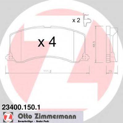 ZIMMERMANN 23400 Комплект гальмівних колодок, дискове гальмо