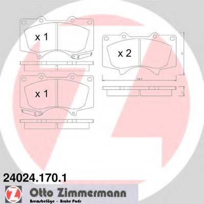 ZIMMERMANN 24025 Комплект гальмівних колодок, дискове гальмо