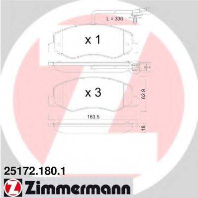 ZIMMERMANN 25172 Комплект гальмівних колодок, дискове гальмо
