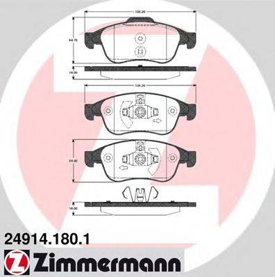 ZIMMERMANN 24914 Комплект гальмівних колодок, дискове гальмо