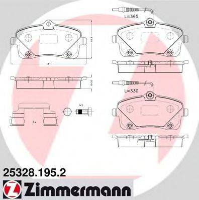 ZIMMERMANN 25330 Комплект гальмівних колодок, дискове гальмо