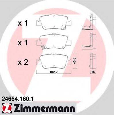ZIMMERMANN 24666 Комплект гальмівних колодок, дискове гальмо