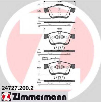 ZIMMERMANN 24727 Комплект гальмівних колодок, дискове гальмо