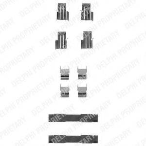 Комплектуючі, колодки дискового гальма DELPHI LX0185 Комплектуючі, колодки дискового гальма DELPHI LX0185