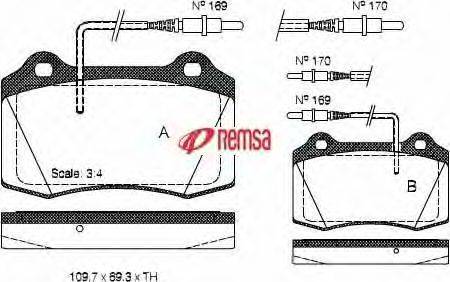 REMSA 434.14 Комплект гальмівних колодок, дискове гальмо