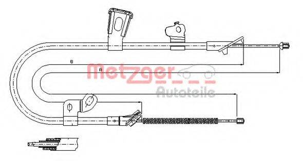 METZGER 171078 Трос, стоянкова гальмівна система