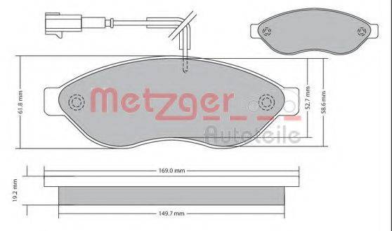 METZGER 24468 Комплект гальмівних колодок, дискове гальмо