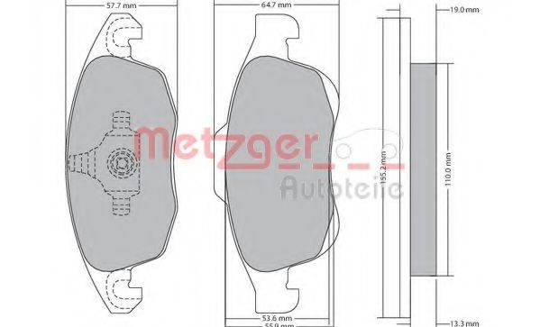 METZGER 24538 Комплект гальмівних колодок, дискове гальмо