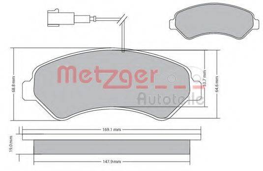 METZGER 24467 Комплект гальмівних колодок, дискове гальмо