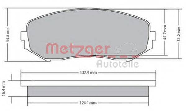 METZGER 24346 Комплект гальмівних колодок, дискове гальмо