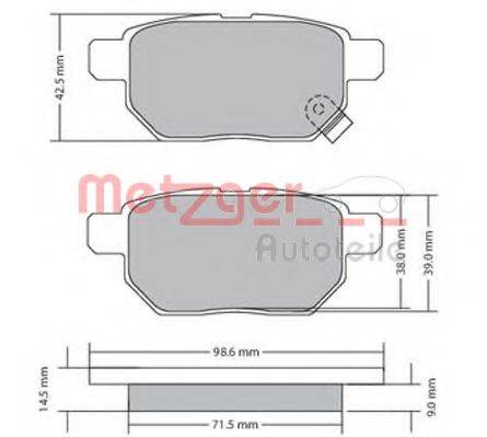 METZGER 24611 Комплект гальмівних колодок, дискове гальмо