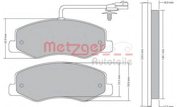 METZGER 25172 Комплект гальмівних колодок, дискове гальмо
