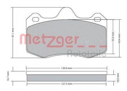 METZGER 24974 Комплект гальмівних колодок, дискове гальмо